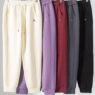 25105女生运动裤 束脚长裤 2025春季 休闲裤 子黑 新款 樱花轻奢女卫裤