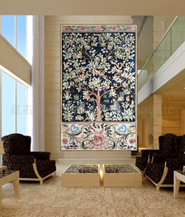 定制大理石材马赛克手工拼图手工剪画 玄关沙发背景墙 吉祥生命树