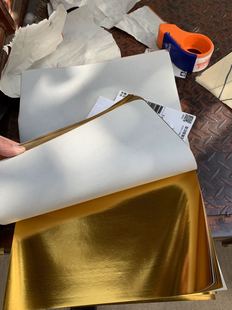 2捆包邮金银纸金银元宝纸批发金纸银纸叠元宝覆膜金银箔纸品