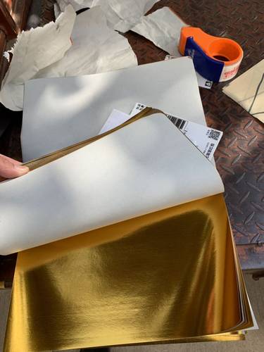 2捆包邮金银纸金银元宝纸批发金纸银纸叠元宝覆膜金银箔纸品