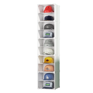 30cm宽帽子收纳柜高立式窄款落地置物架家用包帽围巾多功能防尘盒