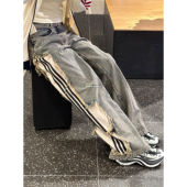 KY5193 KY5192 Adidas三叶草ADILENIUM 5.0解构针织宽松休闲牛仔裤