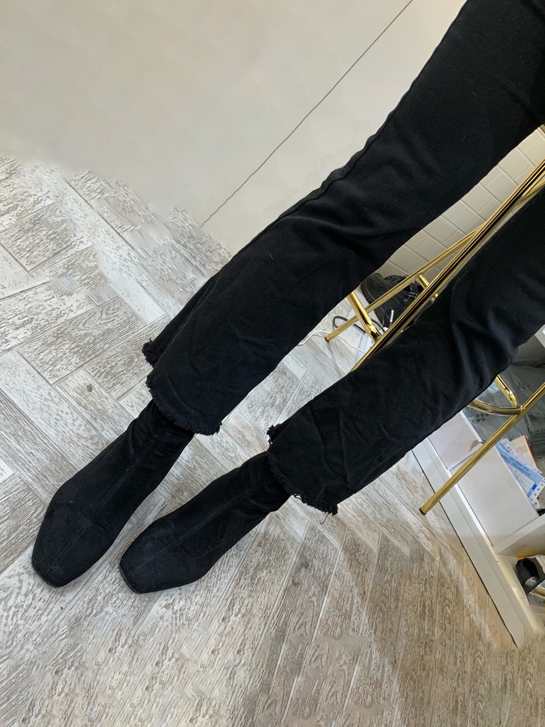 SKINNY BOOTS WOMENS ANKLE BOOTIES BLOCK HEEL MARTIN BOOTS FALL|WINTER 2023 NEW BLACK SUEDE SQUARE TOE SUEDE HEELS ANKLE BOOTS