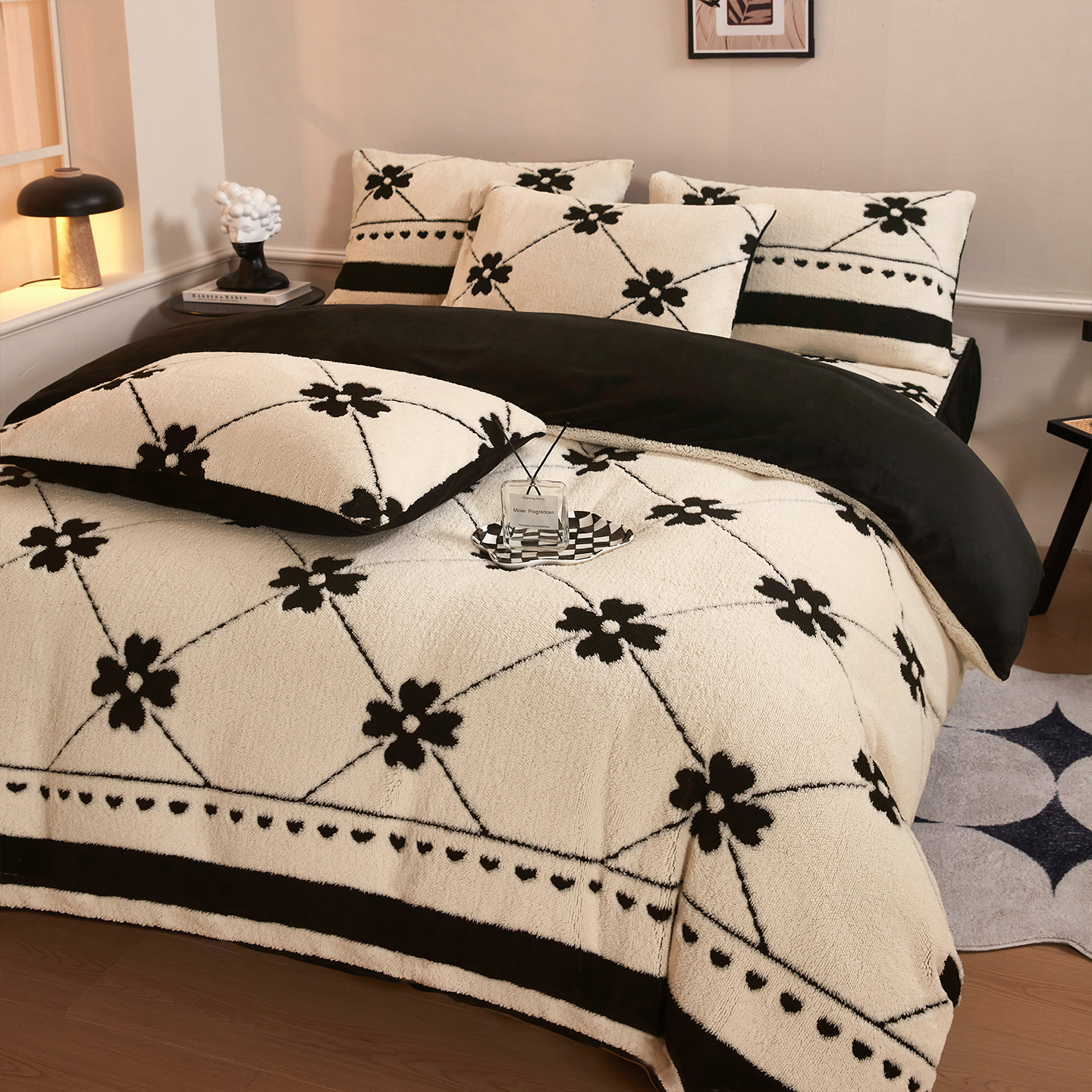 冬天牛奶绒四件套珊瑚绒冬季加绒毛绒被罩被套单件180x220cm熊猫