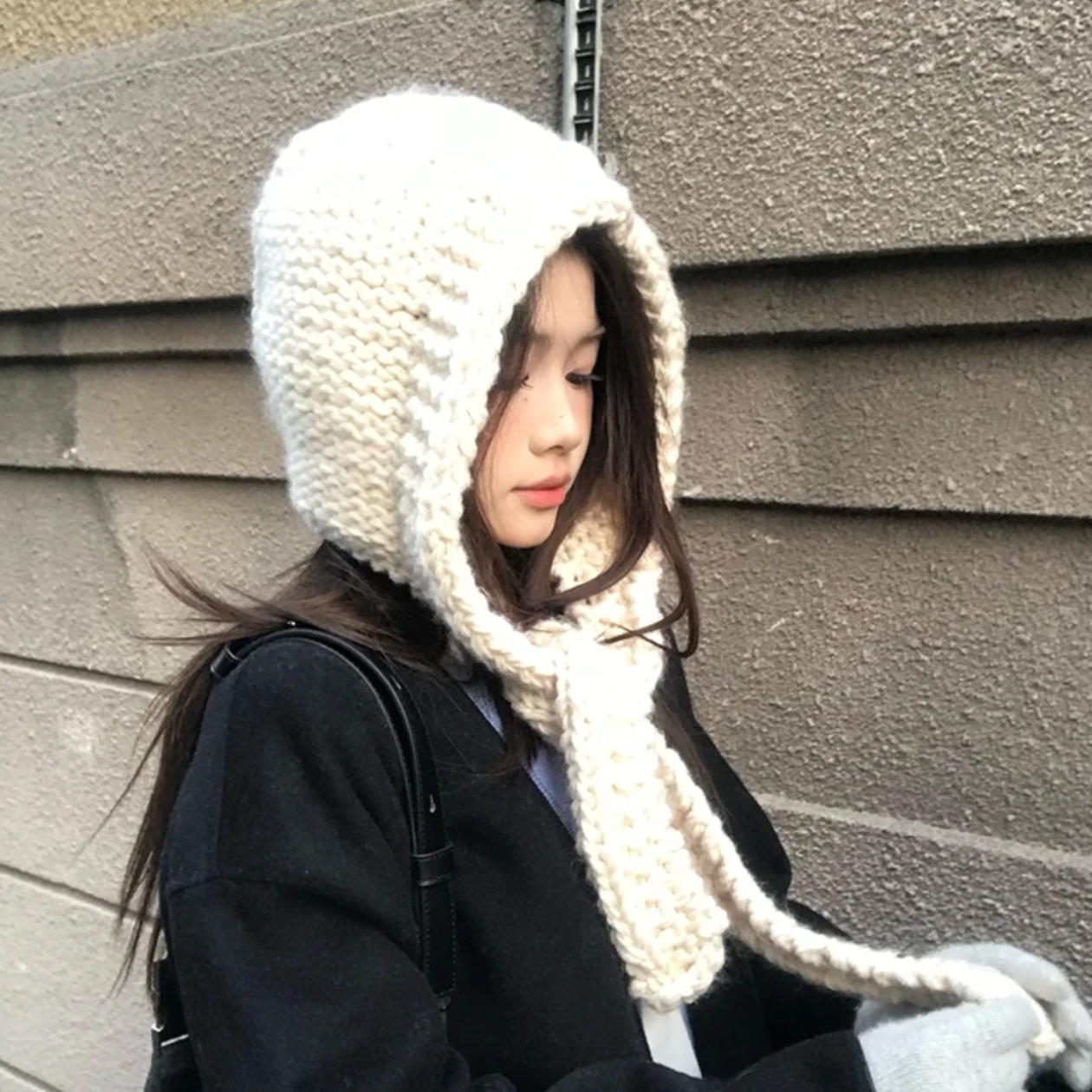 手作针织帽巴拉克拉法毛帽子女冬