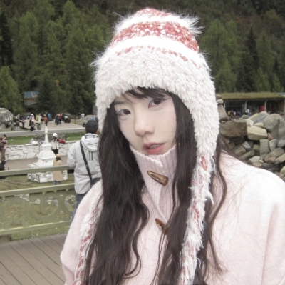川西新疆民族风条纹针织毛线帽女