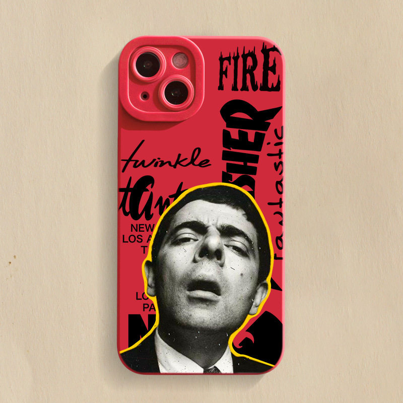 憨豆先生适用苹果15磨砂13硅胶12mini保护套11promax手机壳14plus