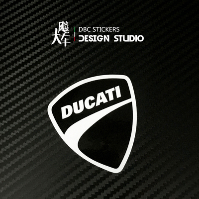 适用Ducati 杜卡迪 黑白版 头盔贴纸 个性摩托车贴纸 防水反光贴