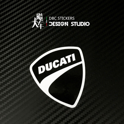 适用Ducati 杜卡迪 黑白版 头盔贴纸 个性摩托车贴纸 防水反光贴