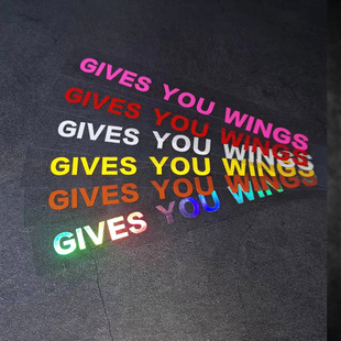 车贴GIVES YOU WINGS 头盔贴 镜片贴马奎斯 防水反光装饰贴纸