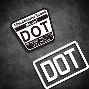 车贴 DOT 交通部规则 头盔贴纸摩托车贴纸 防水 反光贴纸