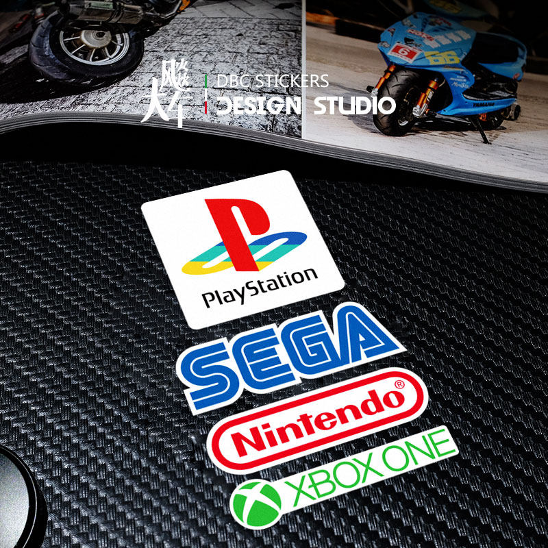 适用PS4 Playstation 任天堂 世嘉 游戏机摩托车边箱个性反光贴纸