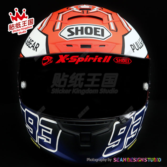 适用Shoei X14X15 GT-Air Z7Z8招财猫红蚂蚁头盔镜片贴纸个性反光