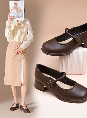 香香莉2025年新款春季玛丽珍女鞋法式小皮鞋不累脚浅口单鞋29220