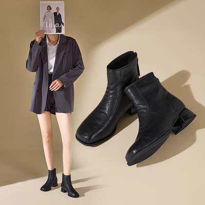 0323012025香香短靴新款冬季英伦