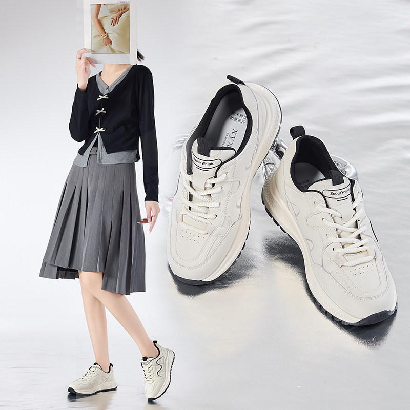 香香莉厚底休闲运动鞋女2025年新款韩版百搭软底小白鞋女款029556