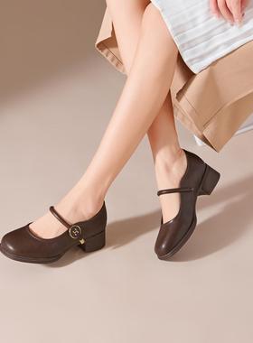 香香莉2025年新款春季玛丽珍女鞋法式小皮鞋不累脚浅口单鞋29220