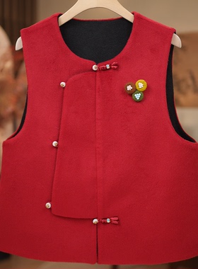 【红韵-双面马甲】新款上新简约款国风加厚双面马甲6562