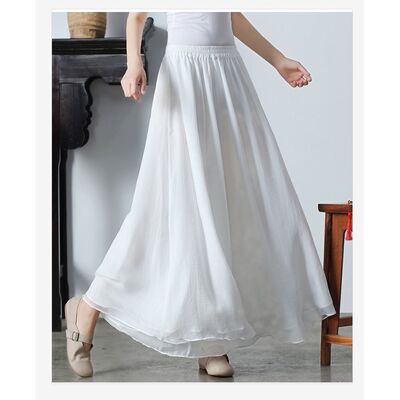 云朵裤 双层飘逸文艺风大摆垂感显瘦休闲裤J922