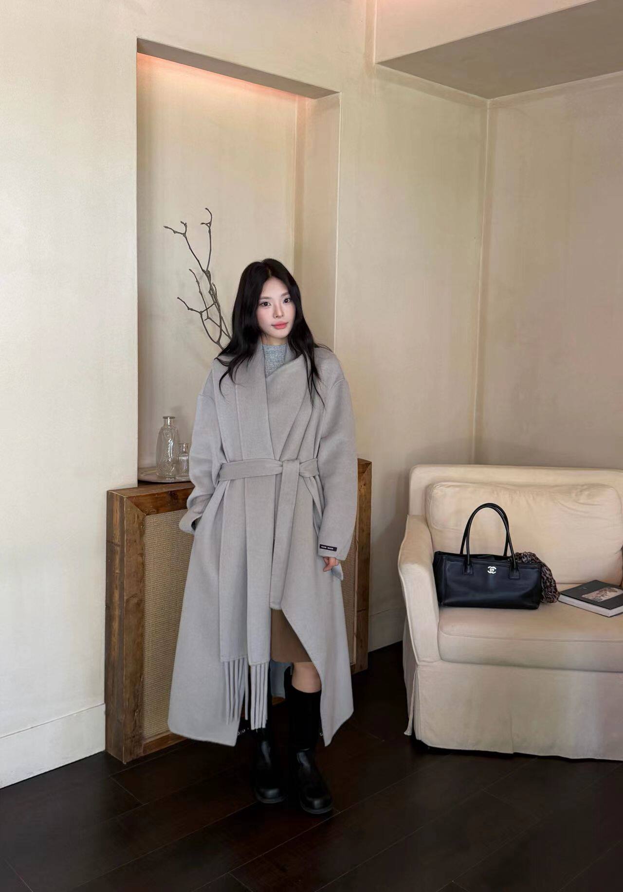 2026秋冬新款双面羊绒大衣女中长款高级感小个子宽松高端毛呢外套