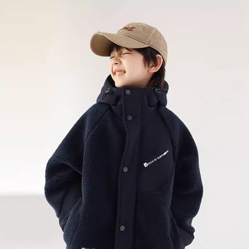 男童外套秋冬款加厚毛毛衣2025新款儿童中大童冬装保暖上衣韩版潮