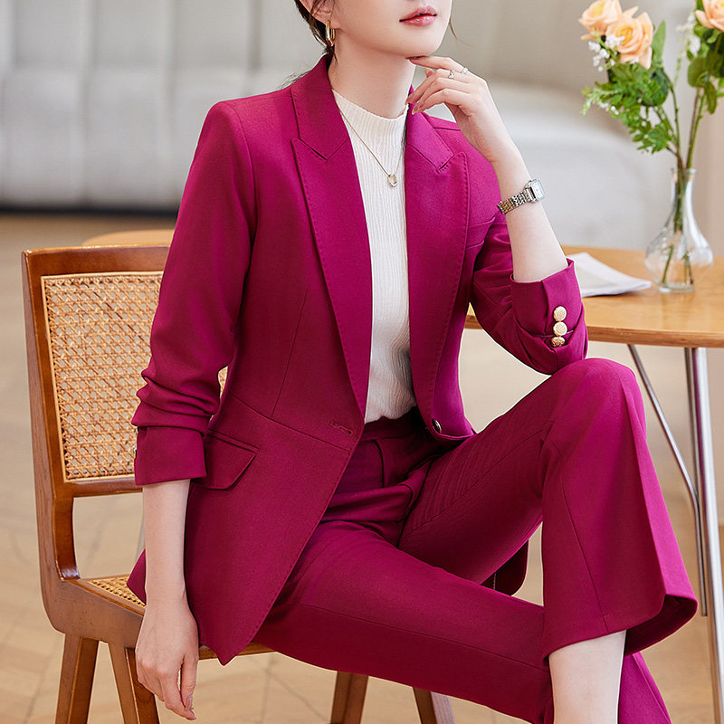 橘色西服套装女士2024新款时尚洋气西装高端秋冬休闲职业装正装