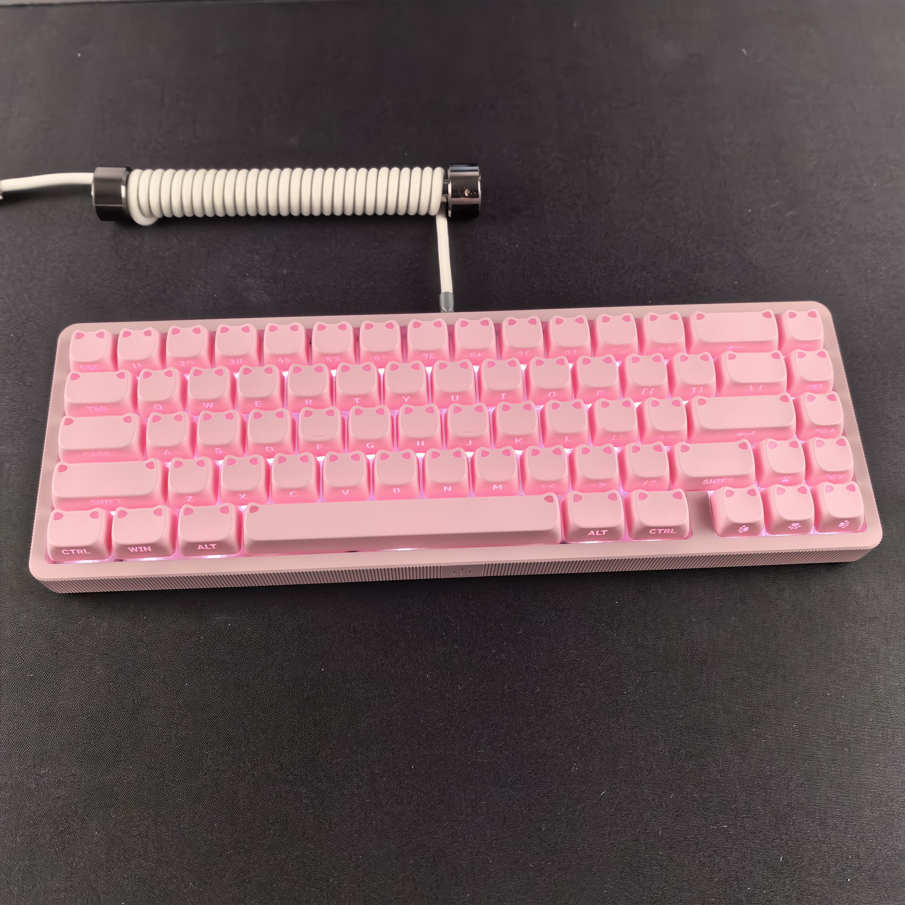 XVXH粉色小光喵键帽侧刻透光适配迈从Ace68魔导士ATKRS7前行者X87
