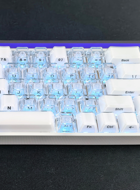 XVXH果冻水晶爱心键帽侧刻适配made68迈从Ace68魔导士EV63wooting