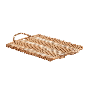 柳编面包篮藤编馒头筐早餐糕点点心篮双耳椭圆食物零食面包托盘