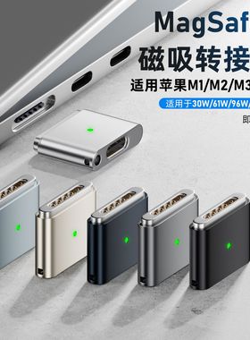 跨境热销TYPE-C公转magsafe3代磁吸转接头100W快充适用于MacBook