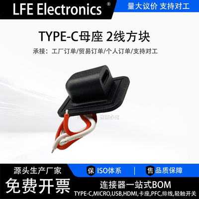 type-c母座手机充电母头USB C口 TPC充电口电源座改装 防水连接器