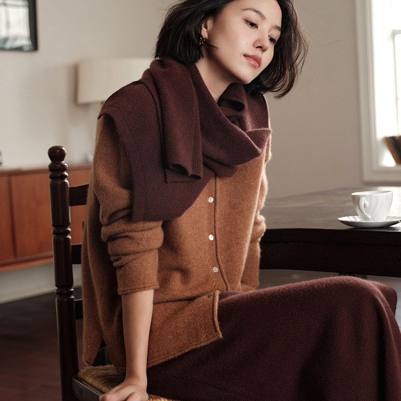 25秋冬新款100纯山羊绒衫女圆领显瘦软糯开衫百搭外套针织打底衫,女装/女士精品,羊绒衫,淘宝优惠券,粉丝福利购,淘宝优惠卷