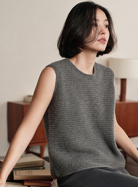 随心自在！挑孔圆领羊绒马甲100%纯山羊绒背心女外搭坎肩秋冬新款