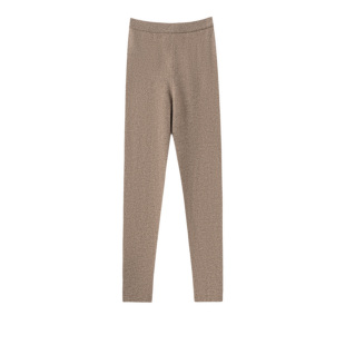 子女高腰收腹提臀美体保暖针织打底裤 2025秋冬新款 100%纯山羊绒裤