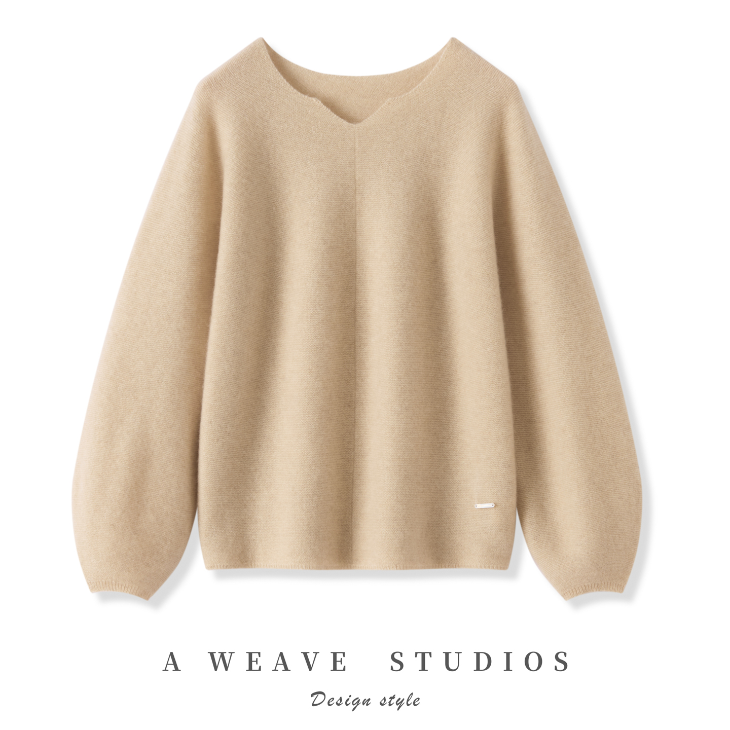 25秋冬新款100%山羊绒衫一线成衣套头针织衫灯笼袖设计感慵懒显瘦