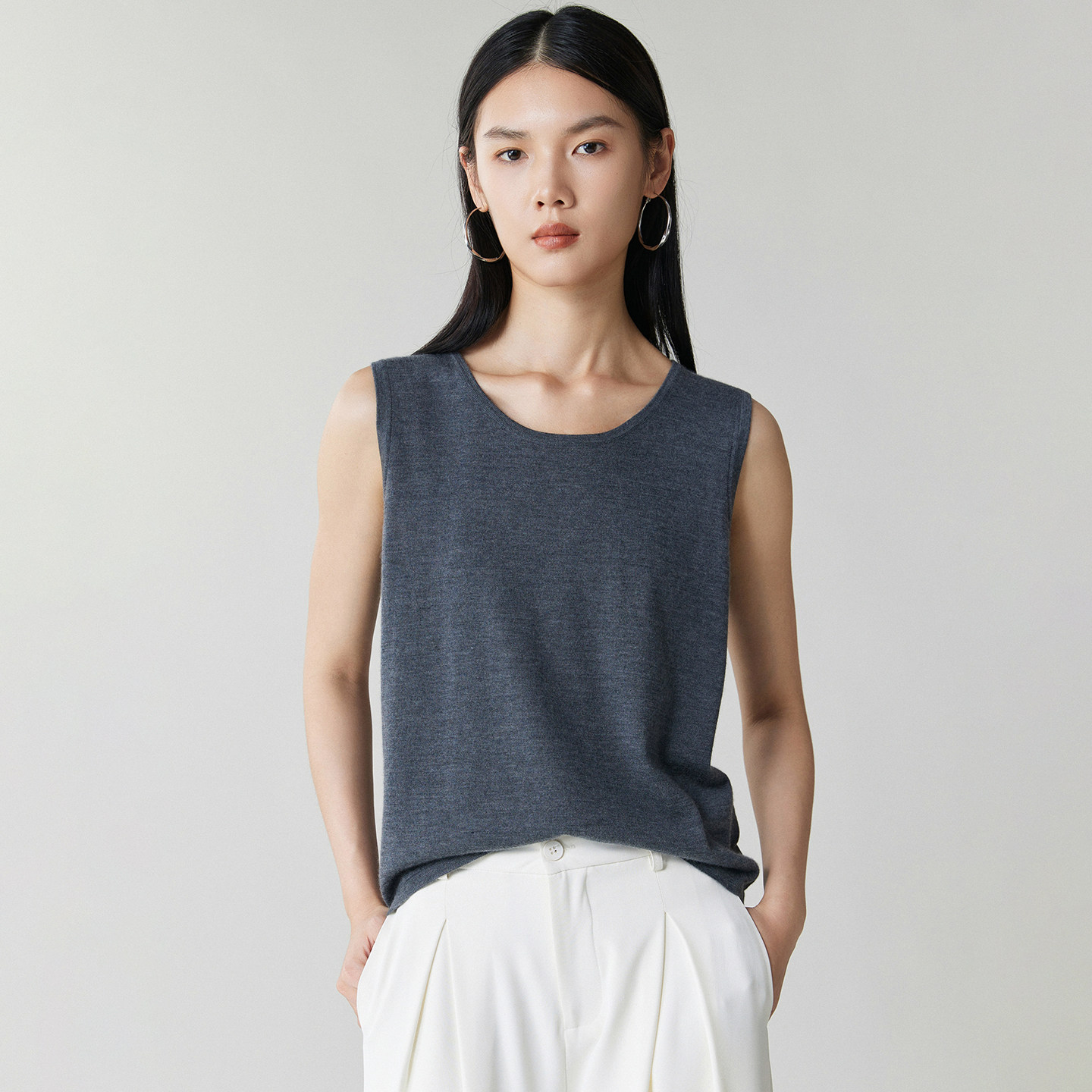 25秋冬新款100%山羊绒圆领背心女软糯简约无袖内搭针织衫吊带打底,女装/女士精品,羊绒衫,淘宝优惠券,粉丝福利购,淘宝优惠卷