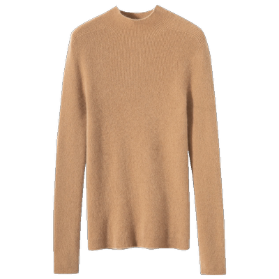 喜姿鹿长袖修身半高领山羊绒衫