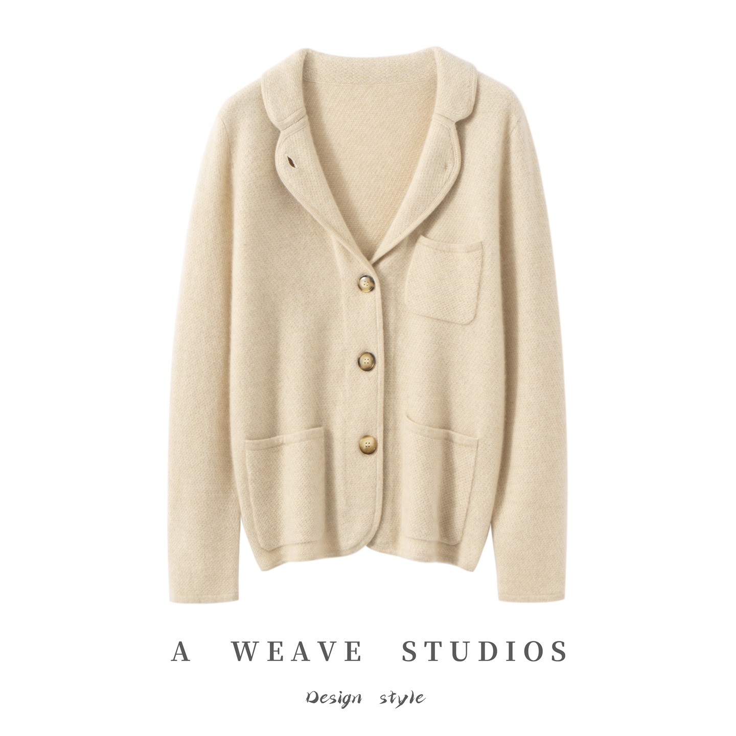 2025秋冬桂花针100%山羊绒西装领羊绒外套女针织开衫毛衣打底开衫,女装/女士精品,羊绒衫,淘宝优惠券,粉丝福利购,淘宝优惠卷