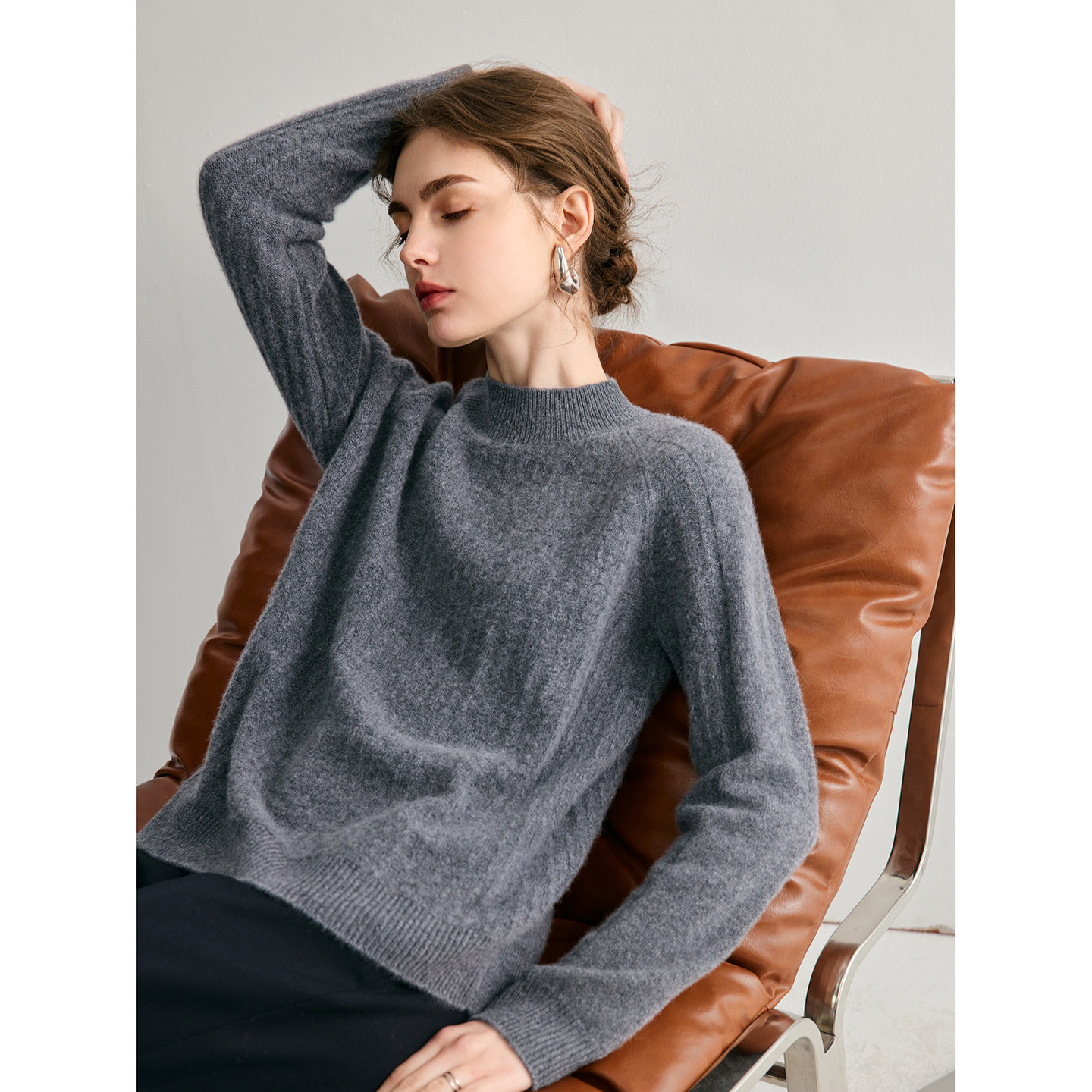 秋冬新款轻奢宽松100%纯山羊绒衫半高领女加厚百搭针织打底毛衣潮,女装/女士精品,羊绒衫,淘宝优惠券,粉丝福利购,淘宝优惠卷