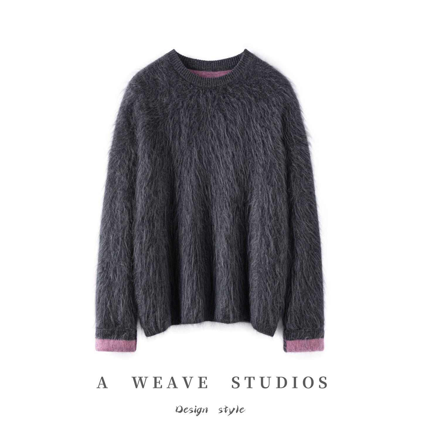 新款双面撞色拉绒100%山羊绒慵懒时尚高级感加厚保暖百搭针织毛衣