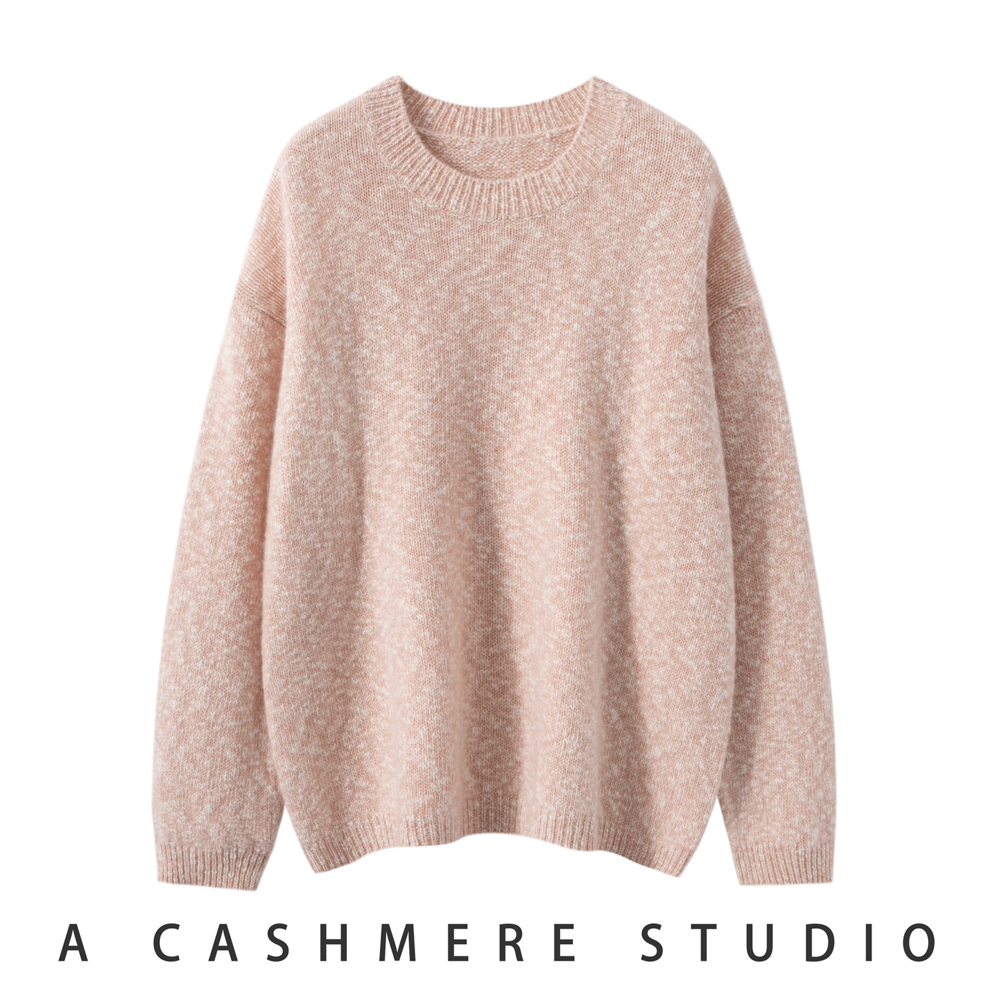 秋冬加厚100%山羊绒针织打底衫女时尚保暖毛衣简约圆领宽松羊绒衫