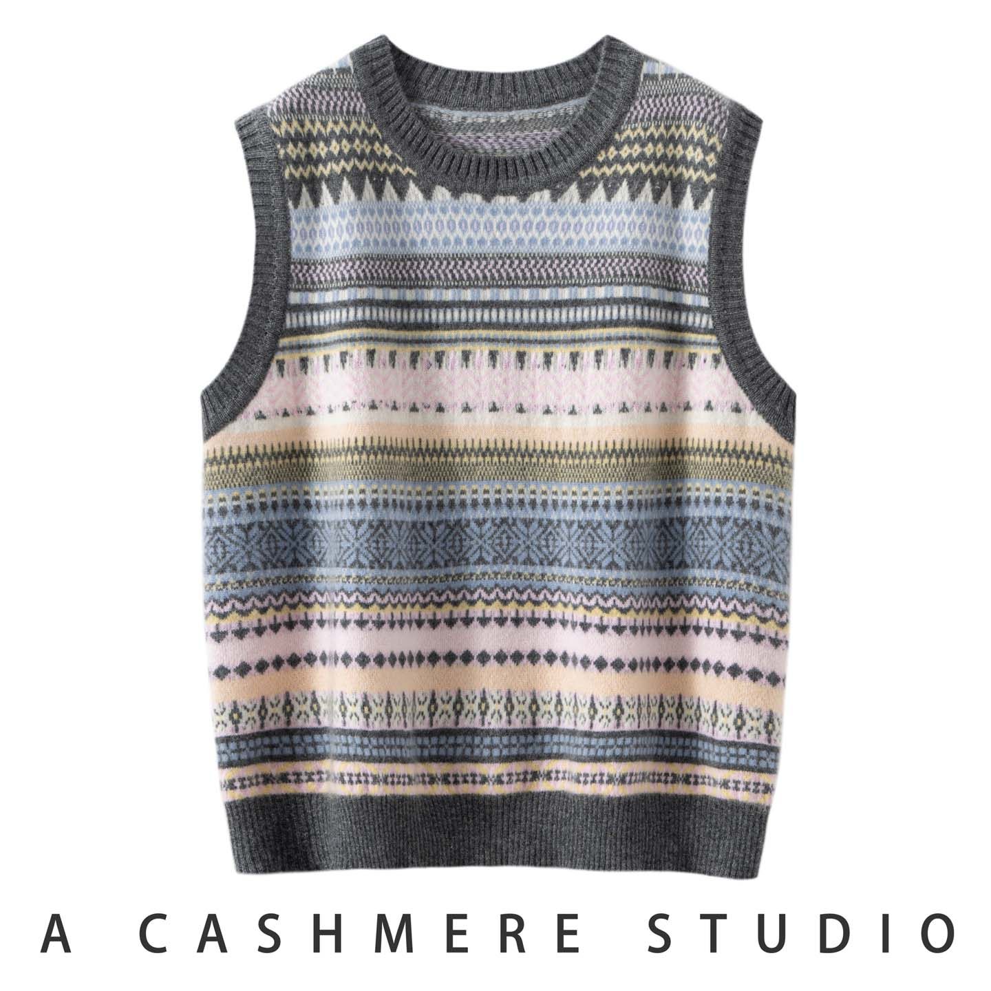 2025秋冬新款100%纯山羊绒衫女圆领无袖针织背心宽松毛衣马甲上衣,女装/女士精品,羊绒衫,淘宝优惠券,粉丝福利购,淘宝优惠卷