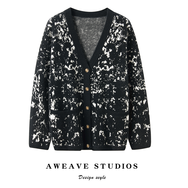 100%山羊绒开衫时尚慵懒针织外套