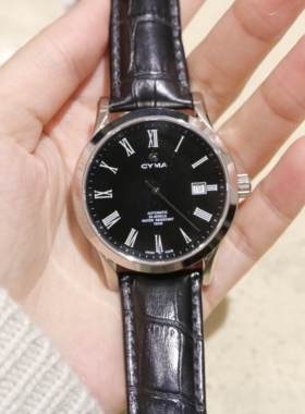 瑞士西马cyma商务简约休闲自动机械皮带男士腕表 现货 保修