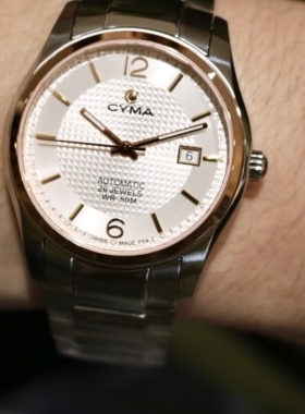 瑞士CYMA西马商务休闲男士精钢自动机械腕表 低折扣 现货 保修
