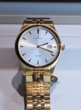 瑞士百浪多/PRONTO全新正品超薄石英男表金属款