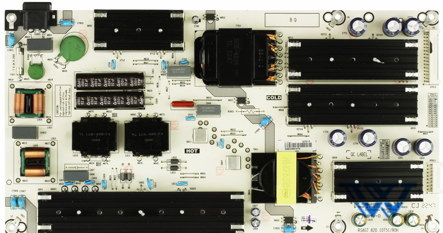 海信55U7G电源板RSAG7.820.10751物料编码283001 10751-A