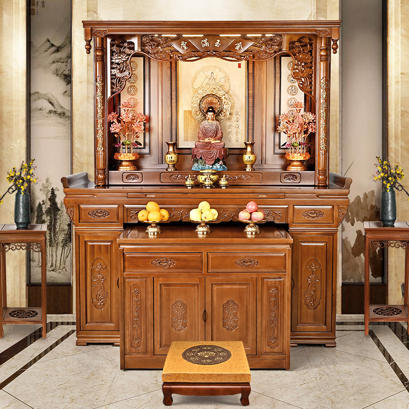 大规格胡桃木实木佛龛佛台供台供桌佛柜神台佛桌家用中式寺庙佛堂