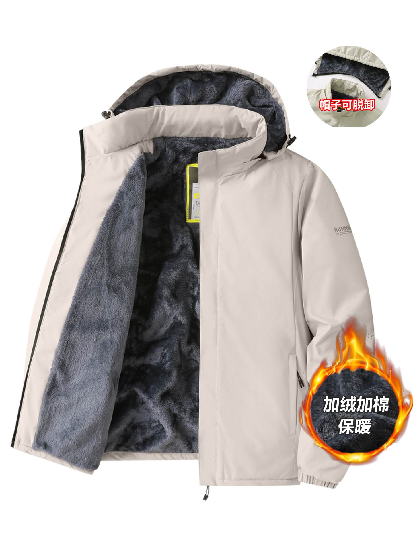 Kişi üçün qış pambıq gödəkçə, qalın isti outdoor gödəkçə