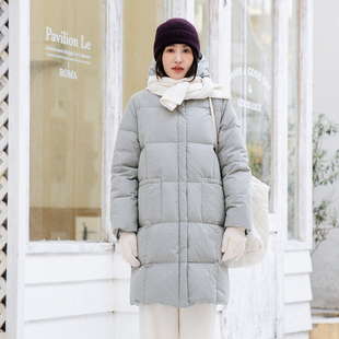 梭家｜寒冷日记｜ 匈牙利95可溯源白鹅绒匹马棉豆灰色中长羽绒服